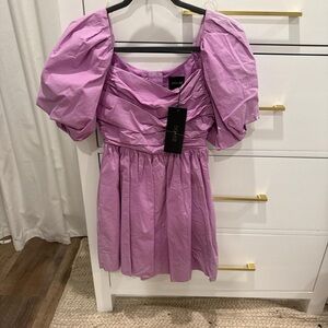 Lavender Puff Sleeve Dress